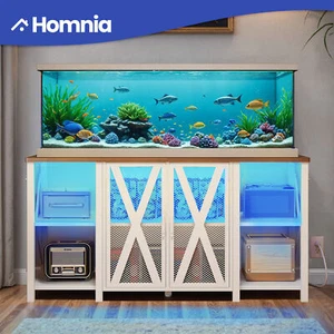 120 Gallon Aquarium STAND ONLY Reptile Fish Tank Cabinet LED Light Power Outlets - Picture 1 of 12