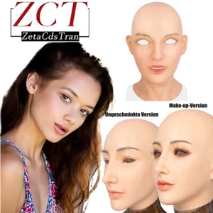 Realistic Silicone Mask Headwear Female Face Masks for Crossdresser Drag Queen - Bild 1 von 32