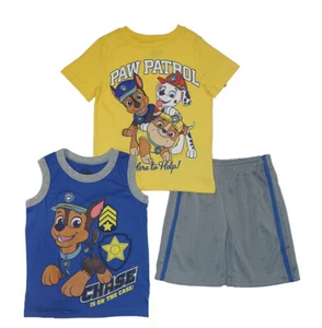 Paw Patrol Boys Yellow & Multi 3pc Short Set Size 4 5 6 7 - Picture 1 of 4