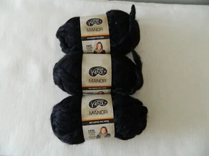 Yarn Moda Vera MANOR Acrylic Wool Black Lot 3 Yarns Made In China - Picture 1 of 8