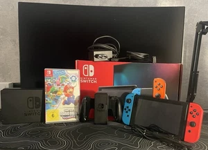 Nintendo Switch HAC-001(-01) mit Hall-Effect-Sticks + Super Mario Wonder wie neu - Bild 1 von 21