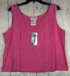 Valenti Womens Silk Tank Shirt - Color Fuchsia - Size Large - Business Or Casual - Picture 1 of 5