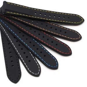 Silicone Watch Strap Band 16 18 20 22 24MM Waterproof Quick Release Black Buckle - Picture 1 of 25