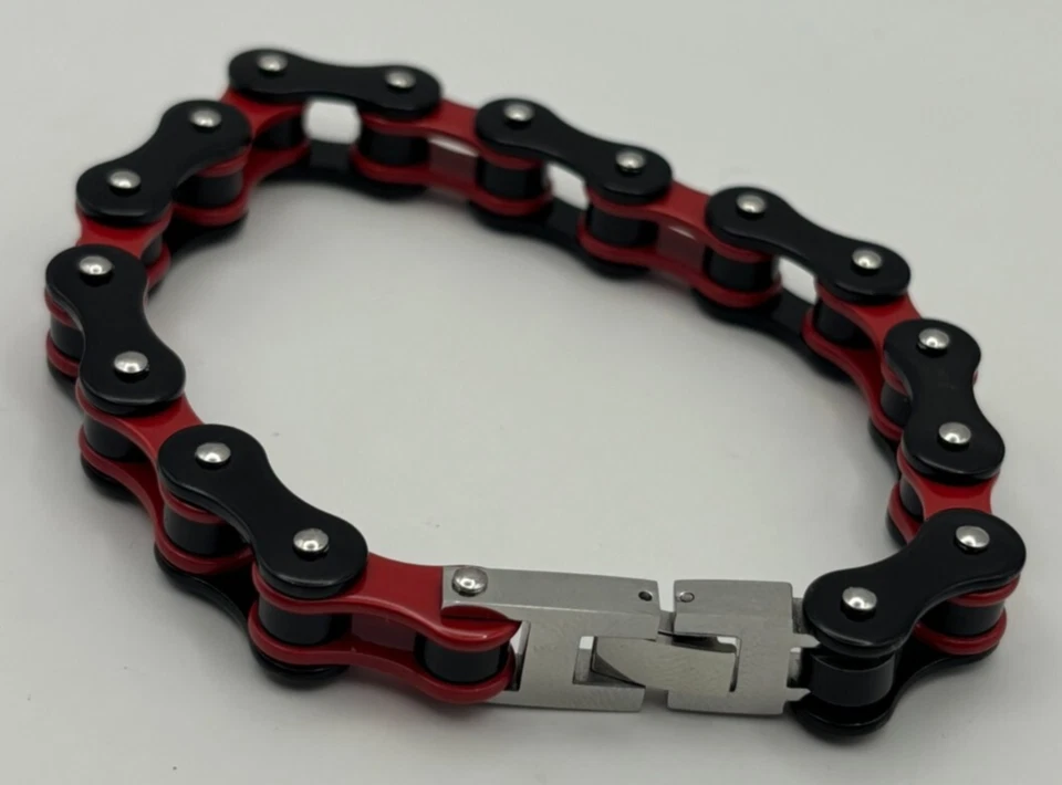 Stainless Steel Motorcycle BMX MX Bike Motorcycle Chain Bracelet Men's Jewelry - Image 1 of 3