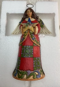 Jim Shore Heartwood Creek Statuina Patchwork Angelo Celeste Primo Noel 4030244 - Foto 1 di 9