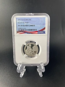 2017-S Ellis Island ATB 25c NGC PF 70 Ultra Cameo Patriotic Label - Picture 1 of 2