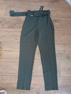 BNWT SIZE 8 BOOHOO GREEN SKINNY TROUSERS - Picture 1 of 7