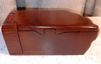 Vintage Richard Rothbard Signed 8 Piece Burl Wood Puzzle Box  - Image 1 of 4