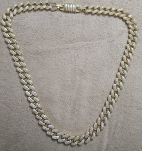 Herren vergoldete Iced Krappen Set CZ 18mm 30in Hip Hop Kubanische Kette - Bild 1 von 14