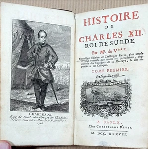 Voltaire : HISTOIRE DE CHARLES XII, ROI DE SUEDE. 1738. 2 Tomes en un volume - Picture 1 of 2