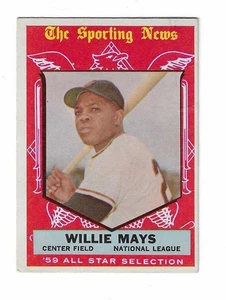 1959 Topps Willie Mays The Sports News '59 All Star Selection Card 563 Crease - Bild 1 von 2