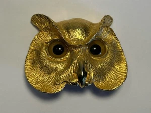 Christopher Ross Vintage 1986 Gold Plated Owl Belt Buckle 3.75” - Picture 1 of 9