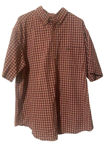 Carhartt Herren Kurzarm Button Down Hemd Gr. XL rot kariert Logo Arbeit Freizeit - Bild 1 von 6