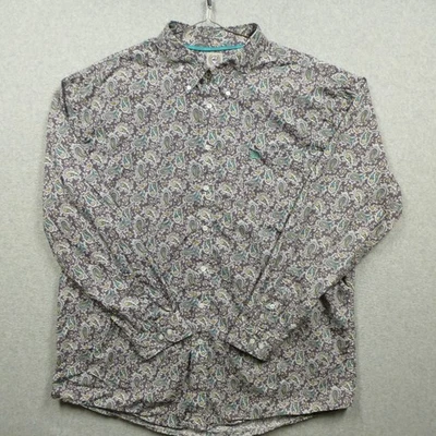 Camisa Cinch Hombres 2XL Marrón Patrón Paisley Western Manga Larga Con Botones Rodeo Foto 1 de 4