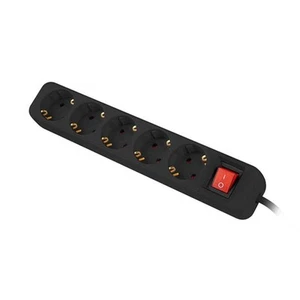 lanberg Schuko 5 Outlets Branded Strip with 3M Black Protection - Afbeelding 1 van 1