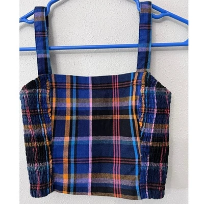 Camiseta sin mangas Hollister a cuadros talla XS correa ajustable preppy festival de vacaciones Foto 1 de 4