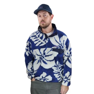 Patagonia Synchilla Fleece Snap T Pullover Mens M Spice Garden Hawaiian Jacket - Image 1 of 4