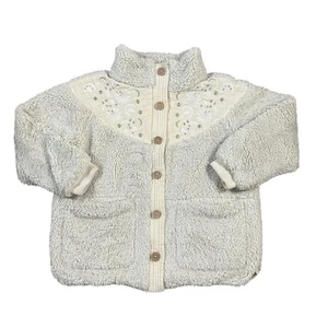 Louise Misha Deep Pile Sherpa Jacket Rose Cream Size 10y Embroidered Designer - Picture 1 of 10