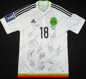 Equipo MÉXICO firmado Adidas 2017 CONCACAF Copa Oro Juego Usado Camiseta Desgastada GALLARDO - Imagen 1 de 7