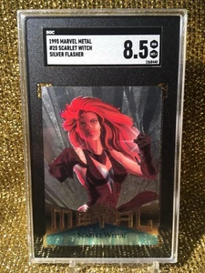 Scarlet Witch 1995 Fleer Marvel Metal Captain America Silver Flasher #25 SGC 8.5 - Picture 1 of 2