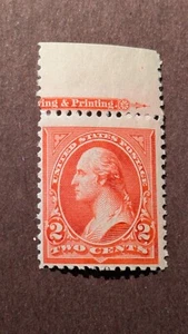 U.S. stamp #252 imprint single, never hinged - Picture 1 of 2