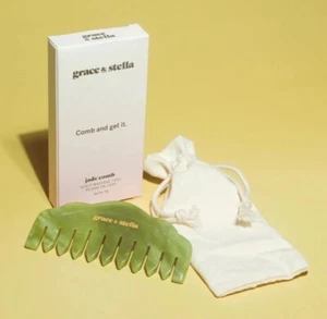 Grace & Stella Jade Comb Scalp Massage Tool 100% Xiuyan Jade Stone New In Box - Picture 1 of 3