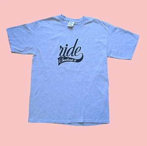 Ride Snowboards T shirt Y2K 2000s Gray Graphic Grunge Skater Top Made in USA, L - Picture 1 of 5