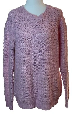 Suéter Pullover Ralph Lauren XL Rosa Romántico Suelto Tejido Mezcla Lana Alpaca Foto 1 de 4