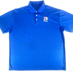 Nike Polo Golf Shirt Mens XXL 2XL Blue Dri-Fit Lightweight Wicking Golfing Rugby - Picture 1 of 12