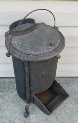 Rare Antique Small Miniature Cast Iron Saulson TROY NY Parlor Wood Coal Stove - Image 1 of 4