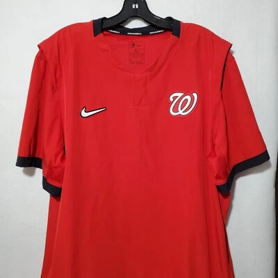 Washington Nationals Jacket Men XL Nike MLB Engineered Red Short Sleeve Lined - Image 1 of 4