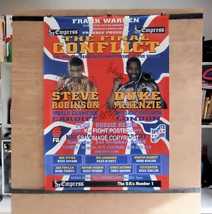 STEVE ROBINSON vs DUKE McKENZIE : TRIPLE Signed Onsite Boxing Fight Poster SHOP - Picture 1 of 7