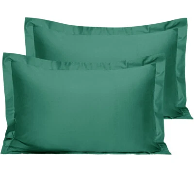 100% Cotton Sateen Pillow Shams 2 Set Ultra Soft Pillowcases Standard Queen King - Image 1 of 4