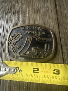 G.R.D.A. Power For Progress Belt Buckle- Solid Brass Made In Provo, Utah - Picture 1 of 6
