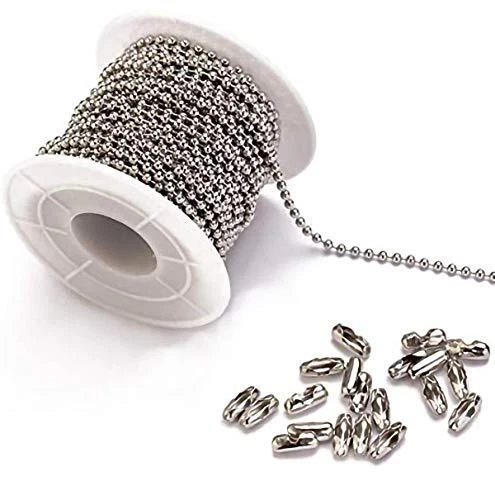 30 Feet Jewelry Making Chains Stainless Steel Ball Necklace With 20pcs Bead Sets