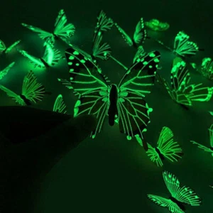 12Pcs Glow in Dark 3D Butterfly Wall Sticker Home Room Decor Stickers Art Decor - Bild 1 von 10