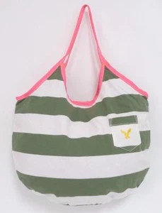 American Eagle Outfitters Strand Spaß grün weiß gestreift Beuteltasche Tasche Handtasche neu neu mit Etikett - Bild 1 von 4