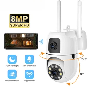 8MP HD Wifi Surveillance Camera Outdoor Dual Lens Dual Screen AI Auto Tracking - Picture 1 of 18
