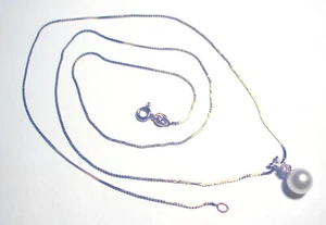 Hermoso COLLAR CADENA 21,5" S PERLA AKOYA ORO 14K 8mm ORO .10 DIAMANTE 1,5mm S - Imagen 1 de 9