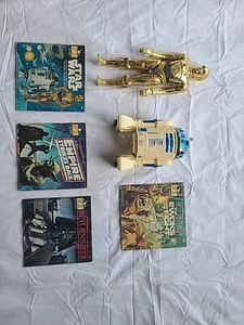 Vintage Starwars Remote Control R2 D2 And Original C3PO &  4 Follow Along Books - Picture 1 of 7