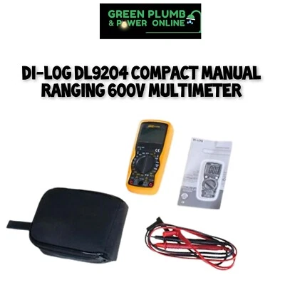 DI-LOG DL9204 Compact Manual Ranging 600V Mulitmeter With Leads & Case