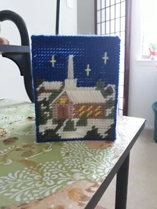 Handmade Christmas Church Tissue Topper - Picture 1 of 3
