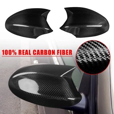 For BMW E90 E91 325i 330i 328i 4dr Sedan Carbon Fiber Mirror Cover Cap 2005-2008 Foto 1 de 4