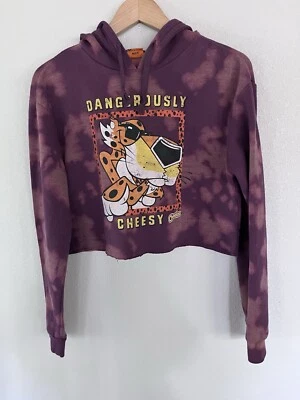 Cheetos Cropped Purple Tie Dye Hoodie Size Small - Image 1 of 4