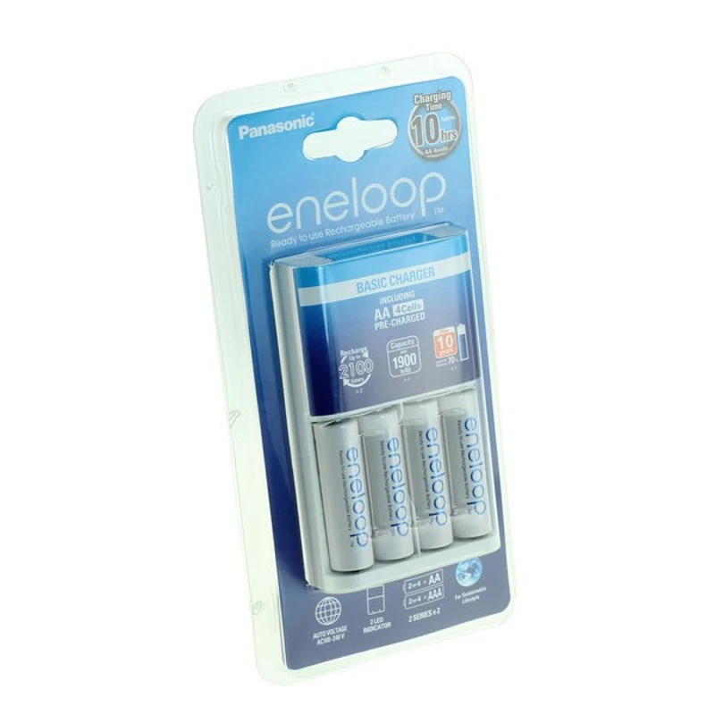 4x eneloop AA Akku 1900mAh BK-3MCCE + Panasonic Basic Charger Ladegerät BQ-CC51E - Bild 1 von 1