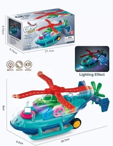 PEBBLE HUG Transparent Helicopter 3D Lights And Sound Toy For Kids Vehicle - Picture 1 of 1