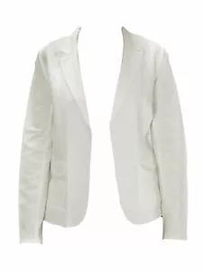 MAJESTIC FILATURES Women's White Raw-Edge Linen Blazer Sz 1 NWT - Picture 1 of 3