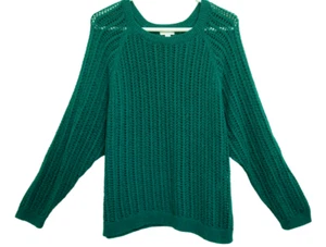 J. Jill Pullover offener Zopfmuster Large/L türkis/aqua langarm - Bild 1 von 9