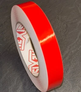 20mm Red Gloss Pin stripe Coach Line Self Adhesive craft tape Car Boat Caravan - Picture 1 of 5