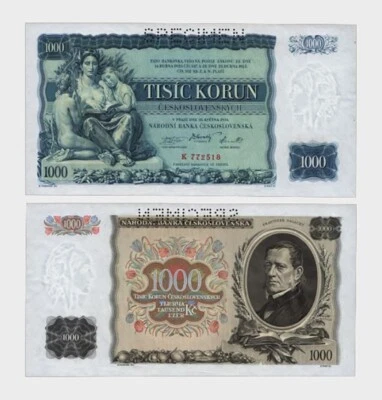 Czechoslovakia - 1934 - 1000 Korun - "SPECIMEN" - "aUNC-" - #CO5197 - Image 1 of 4